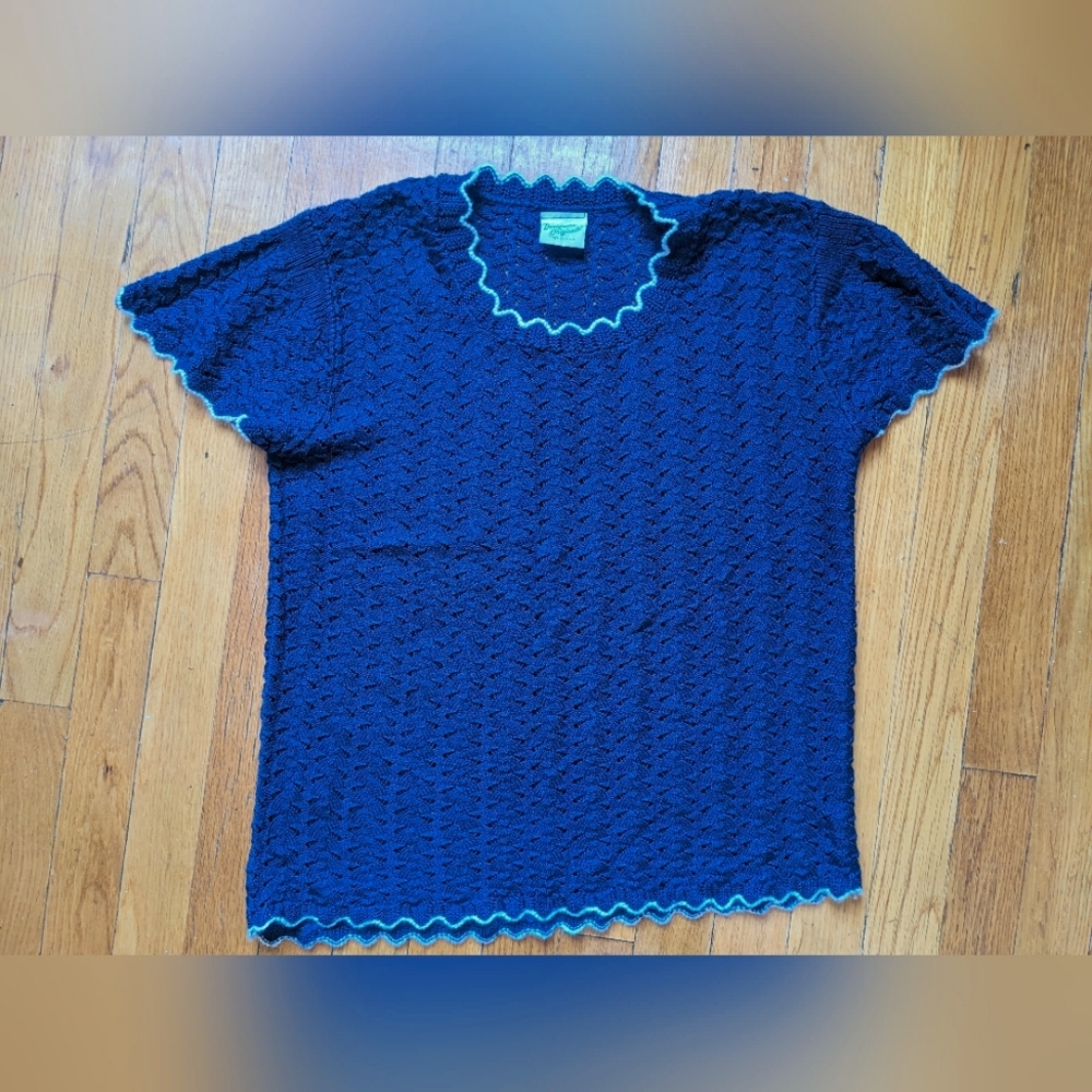 Designers Originals Navy Short Sleeved Sweater